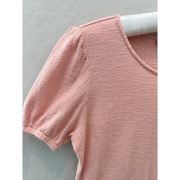 DOWNEAST | Textured Puff Sleeve Knit Top Pink | Small - Picture 3 of 7